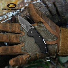 Razor Sharp Small 5" Easy to Carry Titanium Nitride Coated Tactical Knife Hunting Knife