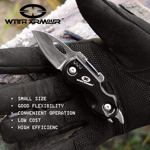 4.75" Razor Sharp Pocket Knife Small Easy to Carry Multi-Use Multi-Tool Carabiner Screw Driver Bottle Opener Tactical Knife Hunting Knife Camping Gear