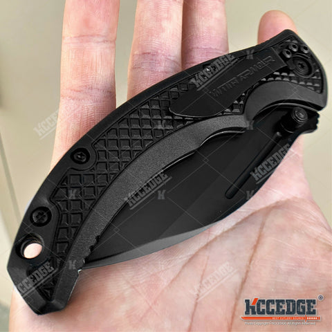 8" Tactical Knife Black Oxide 440 Stainless Steel Blade Using a Modified Lock Back And Safety Lock Design Hunting Knife Camping Gear