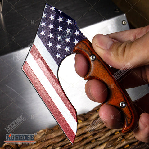 4.75" TACTICAL FIXED BLADE KNIFE FULL TANG CAMPING KNIFE w/ WOOD HANDLE
