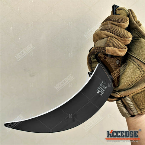 9" FULL TANG KARAMBIT FIXED BLADE KNIFE WITH PRESSURE RETENTION SHEATH & 440 STAINLESS STEEL BLADE TACTICAL KNIFE SURVIVAL KNIFE EDC KNIFE