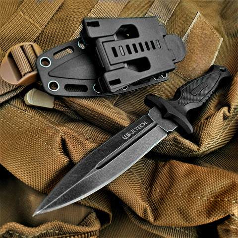 9" Fixed Blade Knife With Kydex Sheath And Molle Compatible Sheath Attachment