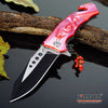 Image of 5 COLOR  8" HUNTING CAMPING FISHING RESCUE DROP POINT RAZOR Blade Assisted Open