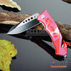 Image of 5 COLOR  8" HUNTING CAMPING FISHING RESCUE DROP POINT RAZOR Blade Assisted Open