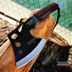 10.5" Battle Hatchet TOMAHAWK THROWING AXE GUT HOOK Tactical Hunting Hex Hole