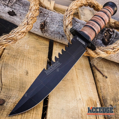 12" MILITARY USMC Tactical Fixed Blade Hunting Knife w/ Comfortable Grip