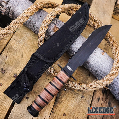 12" MILITARY USMC Tactical Fixed Blade Hunting Knife w/ Comfortable Grip