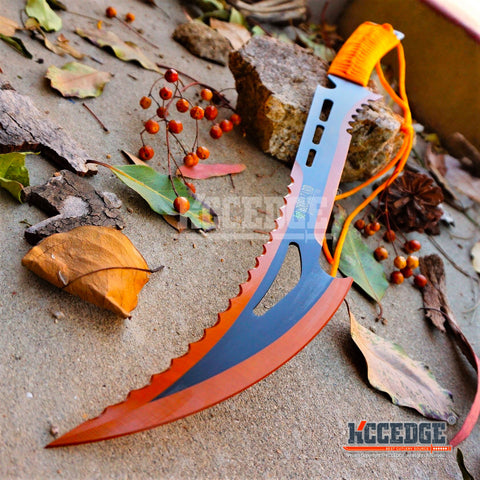 24" Technicolor BIOHAZARD NINJA SWORD Full Tang Machete ZOMBIE SLASHER SAW TEETH