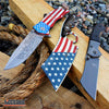 Image of 3PC COMBO FIXED US FLAG CLEAVER + BLACK Mini CLEAVER + "We The People" Knife