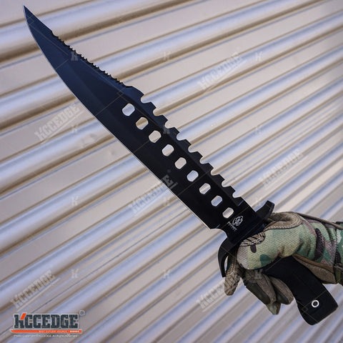 17" Stainless Steel Survival Fixed Blade Tactical Knife with Sheath
