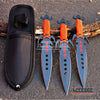 Image of 3PC 7.25" NINJA KUNAI TACTICAL Double Edged Throwing Knife Set + Sheath