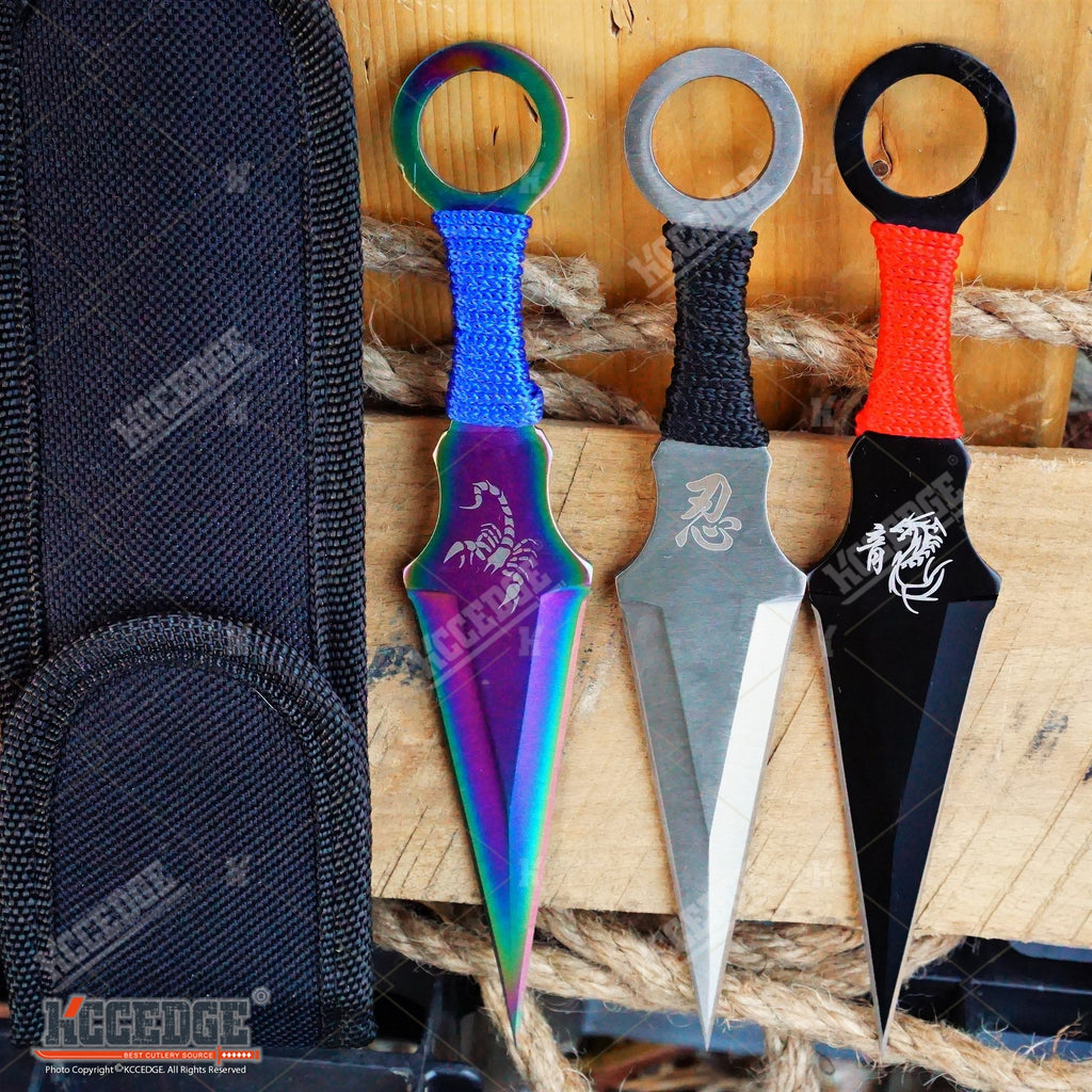 Black Kunai Throwing Knives - Throwing Kunai Set - Ninja Kunai Knives