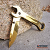 Image of 2PC MULTITOOL KNIFE SET Gold WRENCH KNIFE + Damask CLEAVER Pocket Knife