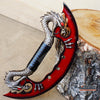 Image of Double FIRE Dragon Display Collectibles Unsharpened Blade with Wooden Stand