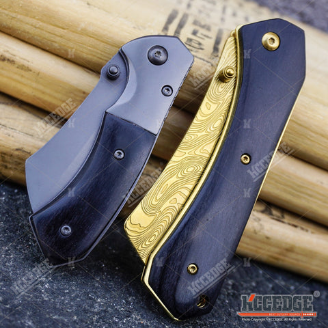2PC BUCKSHOT COMBO 8" CLEAVER STYLE POCKET KNIFE + 6.5" MINI CLEAVER POCKET KNIF