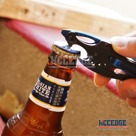 8" 3MM Assisted Open EDC RAZOR POCKET KNIFE w/ Bottle Opener