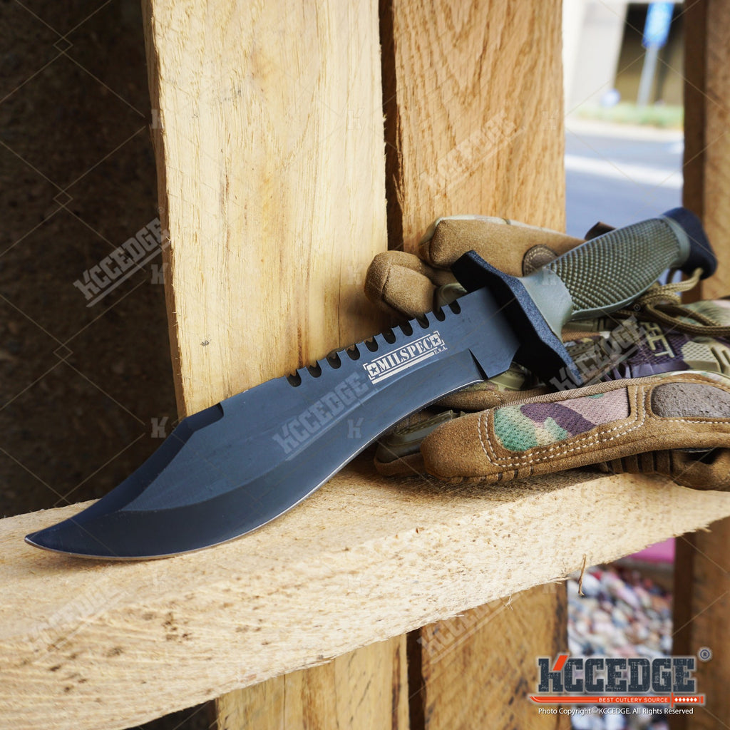 Tactical Bowie Survival hunting Black Knife Military