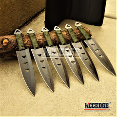 6PC 6" Black Throwing Knife Set with Leg Sheath