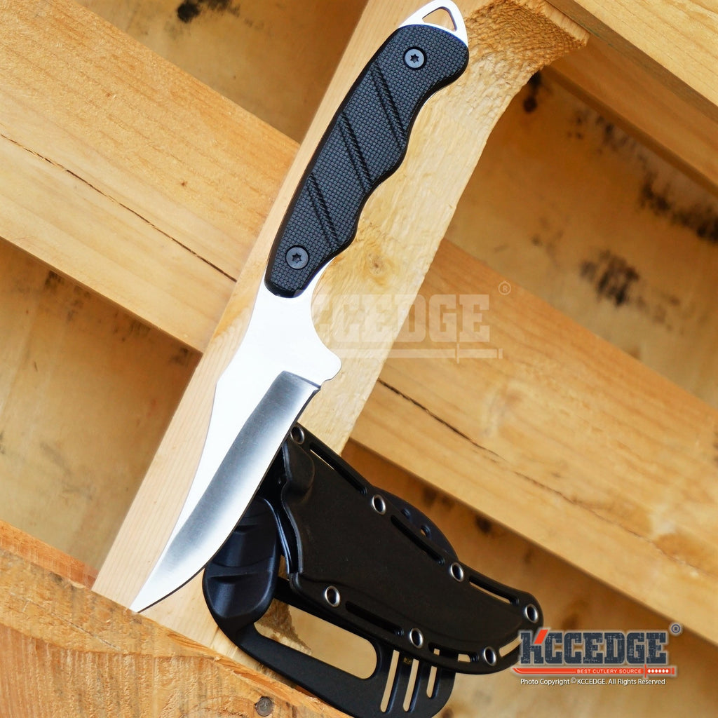 9 Tactical Knife FIXED BLADE KNIFE w/ Kydex Sheath Coyote Brown Survival  Knife