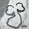 Image of Real Professional Police Legcuffs STEEL Double Lock AUTHENTIC IRONS Cuffs w/Keys