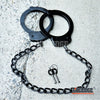 Image of Real Professional Police Legcuffs STEEL Double Lock AUTHENTIC IRONS Cuffs w/Keys