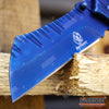 Image of 2PC MULTITOOL KNIFE SET Blue MECHANICS WRENCH KNIFE + COMBAT CLEAVER Knife