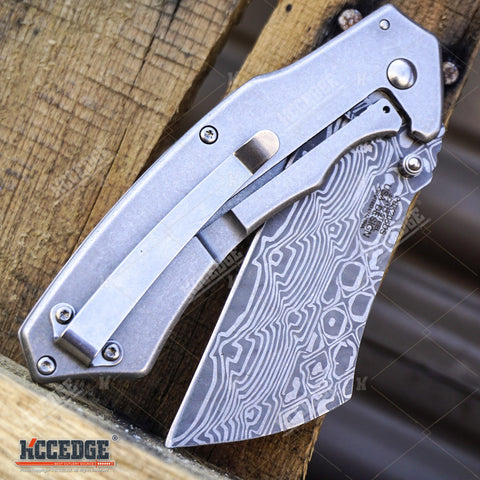 The Damascus Mini Cleaver Knife — Semper Sharp LLC