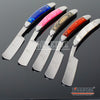 Image of 10" BUCKSHOT STRAIGHT RAZOR Stainless Steel Blade Pocket Knife w/ Inlay Handle