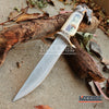 Image of 13" COLLECTOR'S HUNTING WILDLIFE DAGGER 5 Types Animal Head Pommel Fixed Blade Graphic Scene on Scabbard