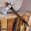 Image of 19" NATIVE AMERICAN PEACE PIPE TOMAHAWK COMBAT AXE Replica w/ Functional Pipe