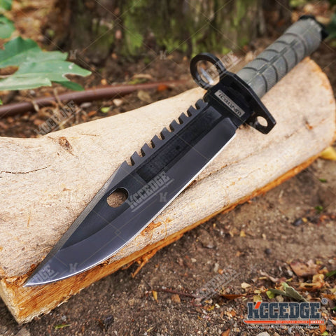 12.75" M9 BAYONET SURVIVAL Knife + Scabbard w/ Wire Cutter Fixed Blade Knife