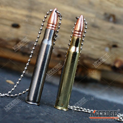 5" METAL BULLET Knife Charm Necklace