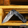 Image of 8 1/8" Tanto Point Blade Tactical Stainless Steel Pocket Knife w/ Glass Breaker
