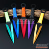 Image of 3PC 6.5" Technicolor Zombie Throwing Knife Set w/ Sheath Ninja Kunai Survival