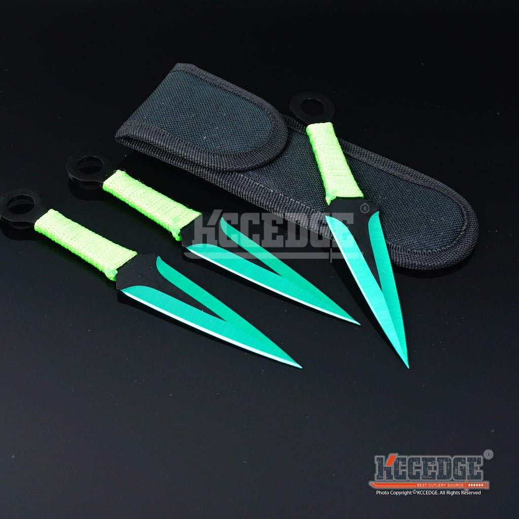 3PC 6.5 Ninja Kunai Biohazard Tactical Technicolor Throwing Knife Set –  KCCEDGE