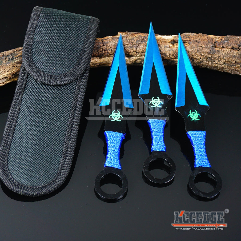 3PC 6.5 Ninja Kunai Biohazard Tactical Technicolor Throwing Knife Set –  KCCEDGE