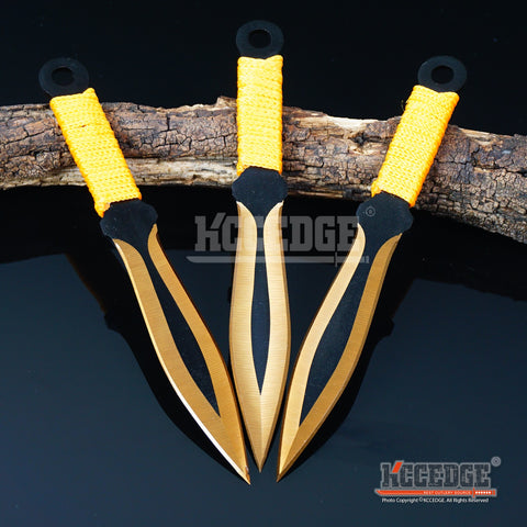 9 Tactical 6.5 Throwing Knife Set Metal Kunai Hunter Set Target Knifes  Sheath