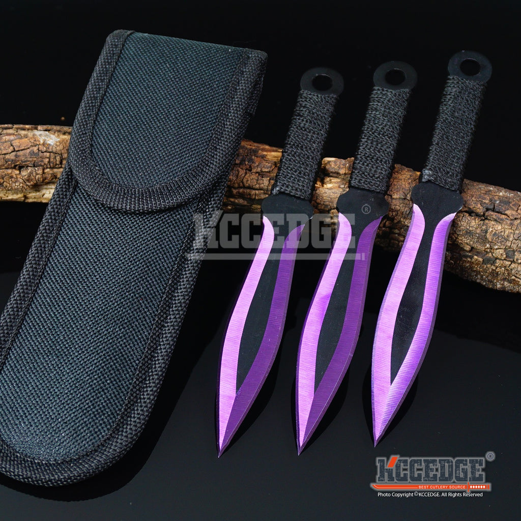 3PC 6.5 Ninja Kunai Biohazard Tactical Technicolor Throwing Knife Set –  KCCEDGE