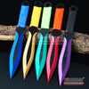 Image of 3PC 6.5" Ninja Kunai Biohazard Tactical Technicolor Throwing Knife Set w/ Sheath