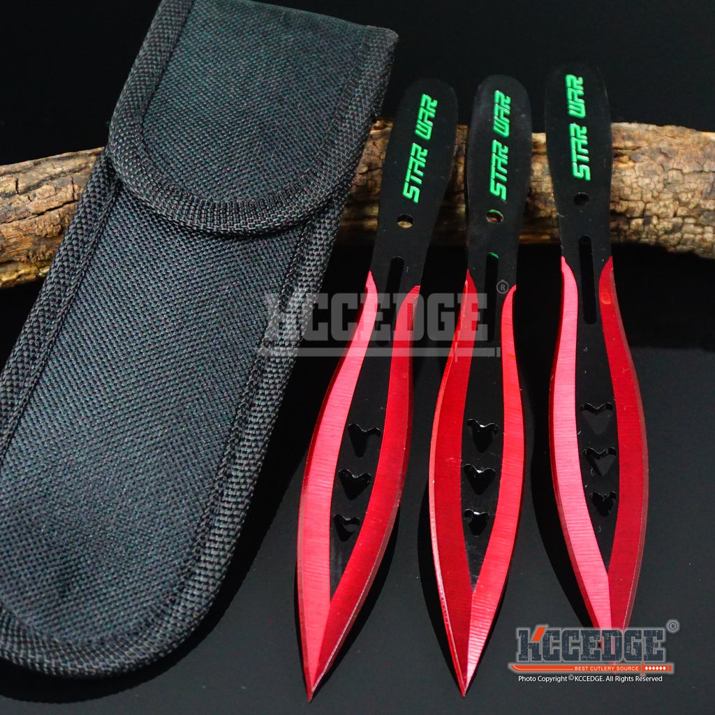 3PC 6.75 Ninja Kunai Star War Tactical Throwers Throwing Knife Set w/ –  KCCEDGE