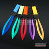 Image of 3PC 6.75" Ninja Kunai Outdoor Technicolor Tactical Throwing Knife Set w/Sheath