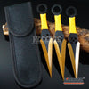 Image of 3PC 6.5" Bullseye Survival Throwers Technicolor Kunai Throwing Knife Set +Sheath