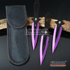 Image of 3PC 6.5" Combat Spider Thrower Technicolor Outdoor Throwing Knife Set w/Sheath