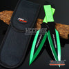 Image of 2PC 9" THUNDERBOLT High Impact Throwing Combat Knife Set with Sheath Survival Technicolor Outdoor Throwers Cord Wrapped Handles