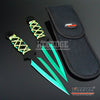 Image of 2PC 9" Throwing Knife Set Double Edged Blade Sharp Tip Point  with Sheath Survival Technicolor High Impact Outdoor Throwers Cord Wrapped Handles w/ Finger Hole
