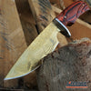 Image of CLASSIC 10" FIXED BLADE HUNTING KNIFE Wooden Handle SURVIVAL BOWIE STYLE w/ Sheath
