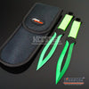 Image of 2PC 9" SUPER SHARP Tip Point Throwing Knife Set with Sheath Ninja Kunai Combat Technicolor High Impact Throwers Outdoor Nylon Cord Wrapped Handles w/ Finger Hole