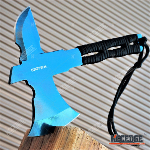 8" FIXED BLADE OUTDOOR THROWING AXE Tactical Battle Hatchet Hunting Survival Axe W/ Paracord Wrapped Handle