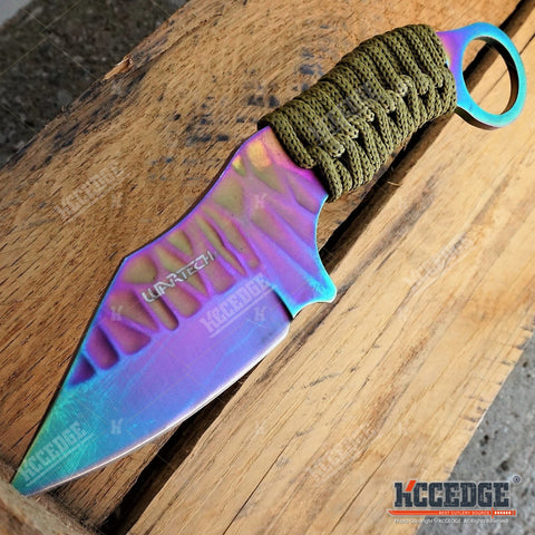 BUCKSHOT KNIVES 7.5" FIXED BLADE TACTICAL HUNTING FISHING SURVIVAL Knife w/ Nylon Sheath