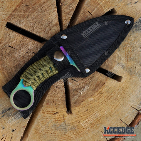 BUCKSHOT KNIVES 7.5" FIXED BLADE TACTICAL HUNTING FISHING SURVIVAL Knife w/ Nylon Sheath